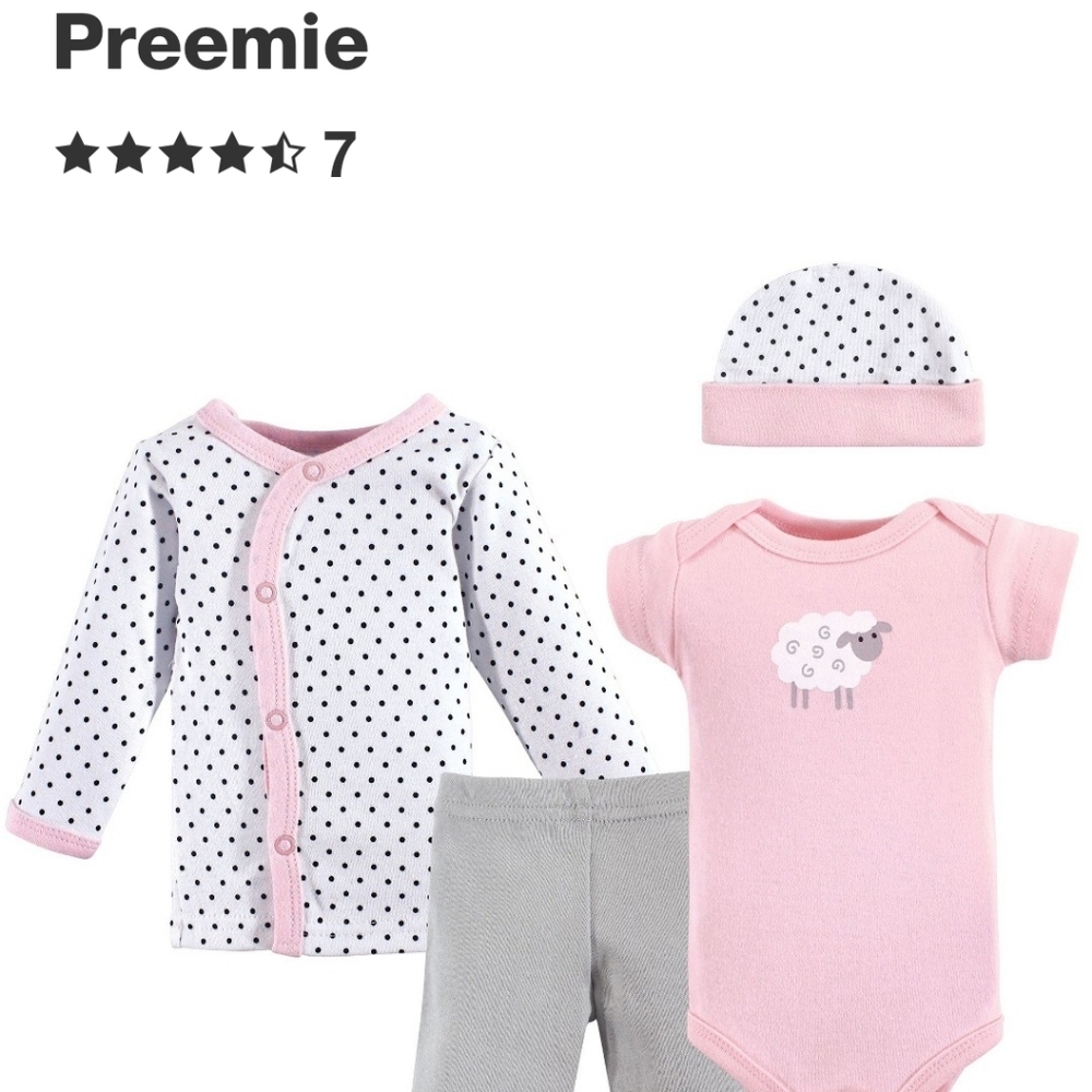 Luvable Friends Pink and Gray Layette Set